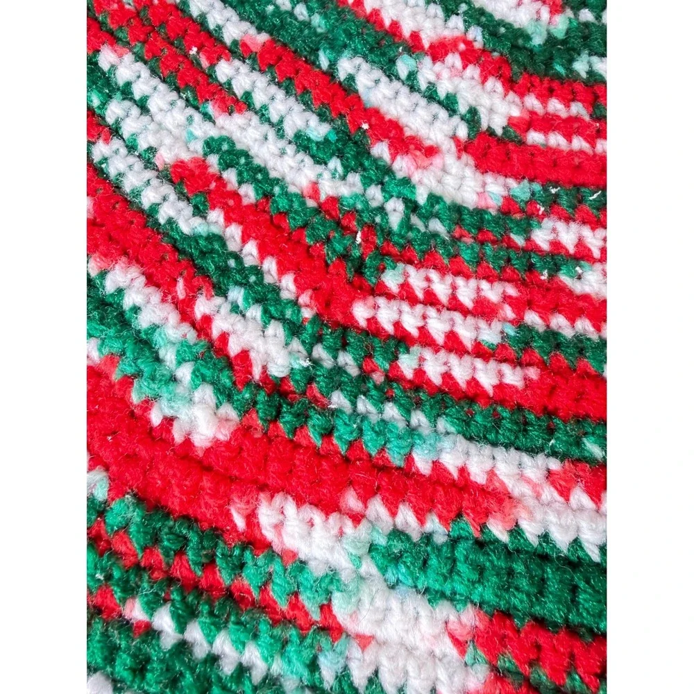 VTG Handmade Crochet Christmas‎ Tree Skirt  30